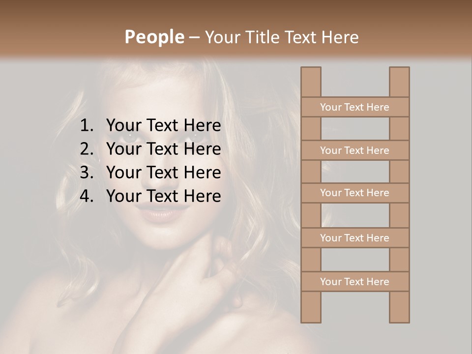 A Woman Posing For A Picture With Her Hand On Her Chest PowerPoint Template