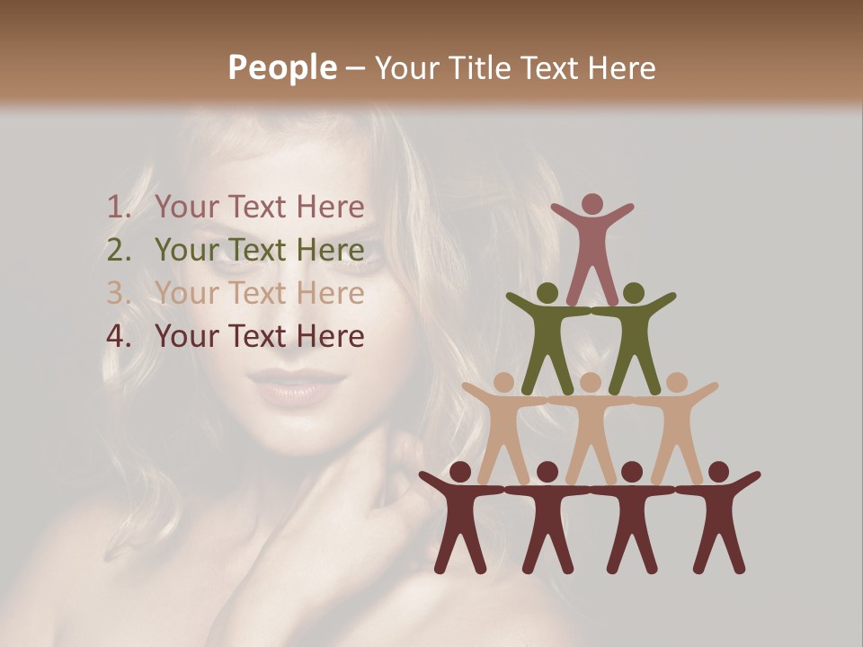 A Woman Posing For A Picture With Her Hand On Her Chest PowerPoint Template