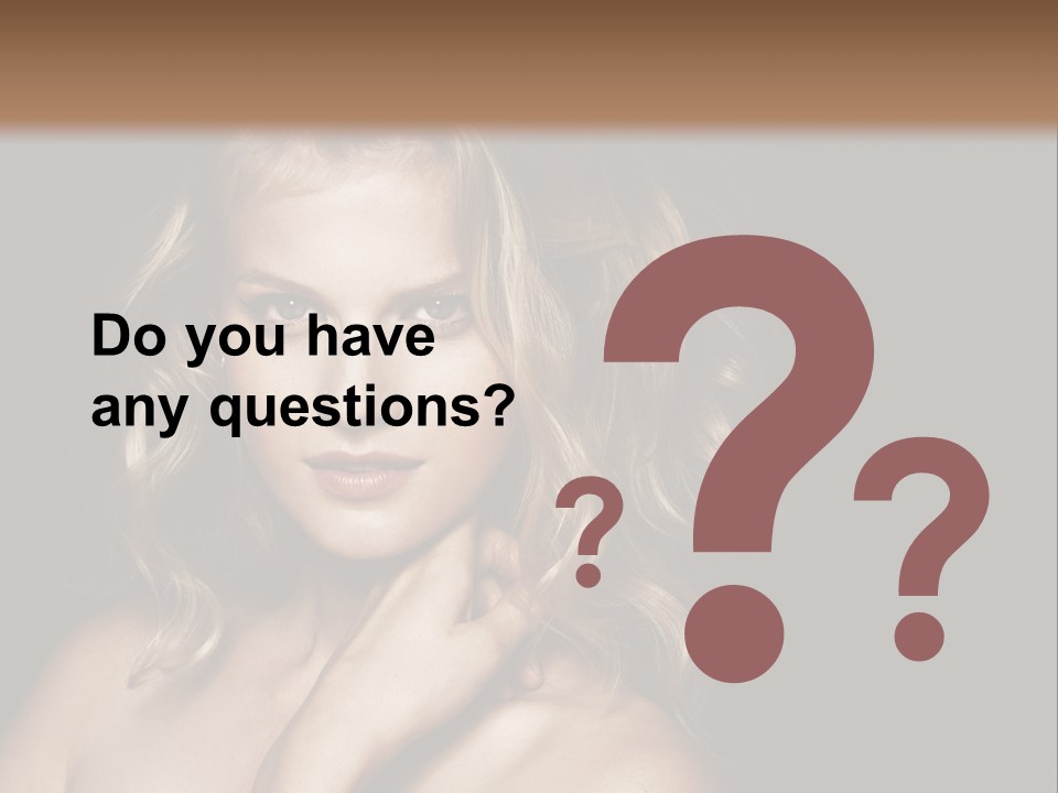 A Woman Posing For A Picture With Her Hand On Her Chest PowerPoint Template