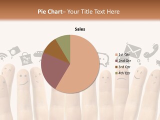 A Group Of Fingers With Faces Drawn On Them PowerPoint Template