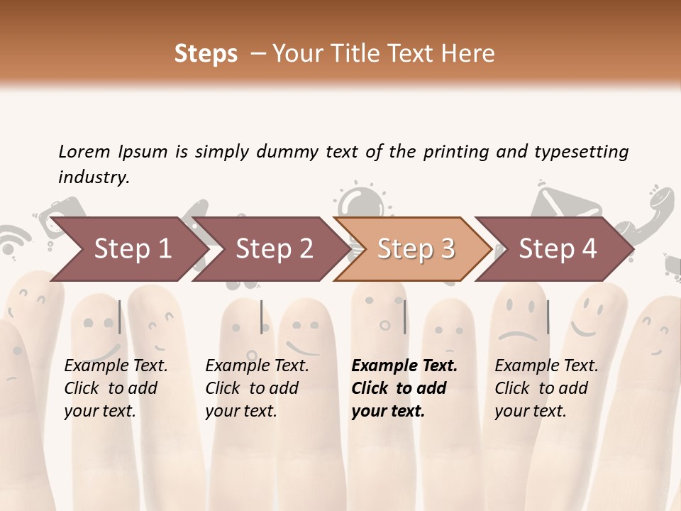 A Group Of Fingers With Faces Drawn On Them PowerPoint Template