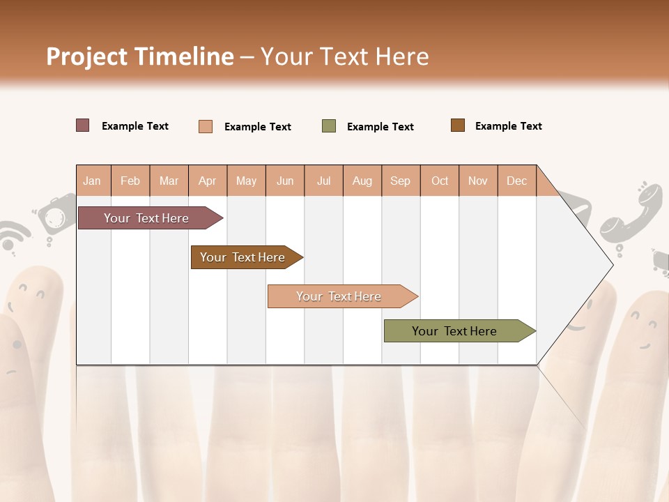 A Group Of Fingers With Faces Drawn On Them PowerPoint Template