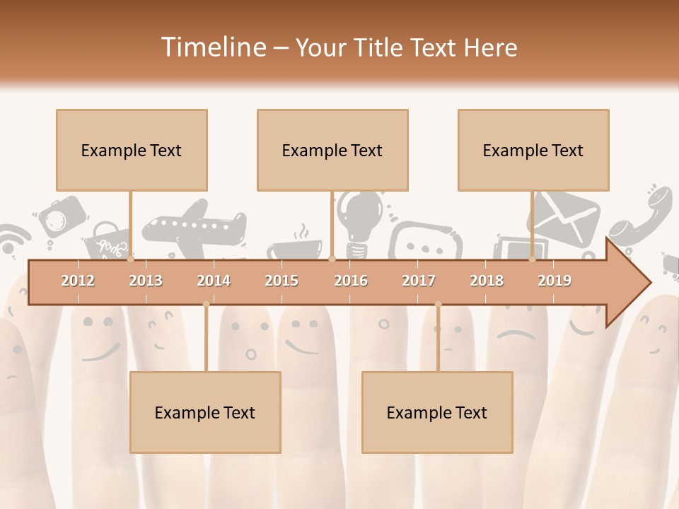 A Group Of Fingers With Faces Drawn On Them PowerPoint Template