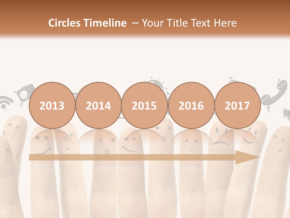 A Group Of Fingers With Faces Drawn On Them PowerPoint Template