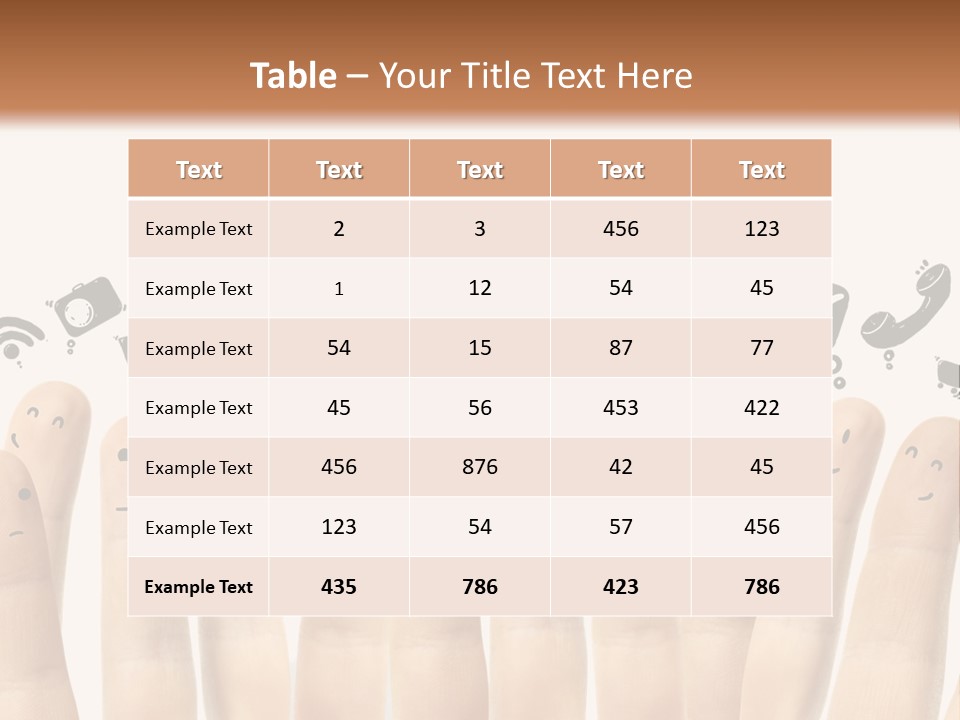 A Group Of Fingers With Faces Drawn On Them PowerPoint Template