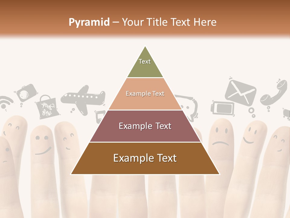 A Group Of Fingers With Faces Drawn On Them PowerPoint Template