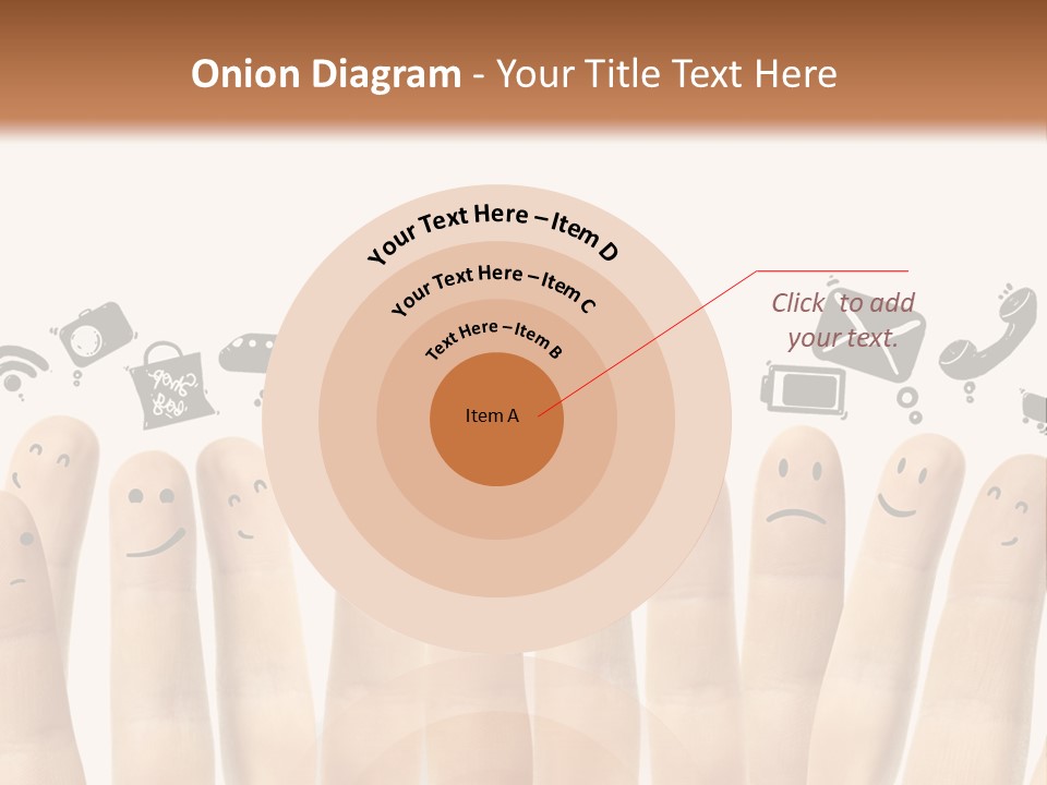 A Group Of Fingers With Faces Drawn On Them PowerPoint Template