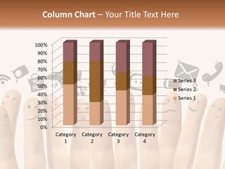 A Group Of Fingers With Faces Drawn On Them PowerPoint Template