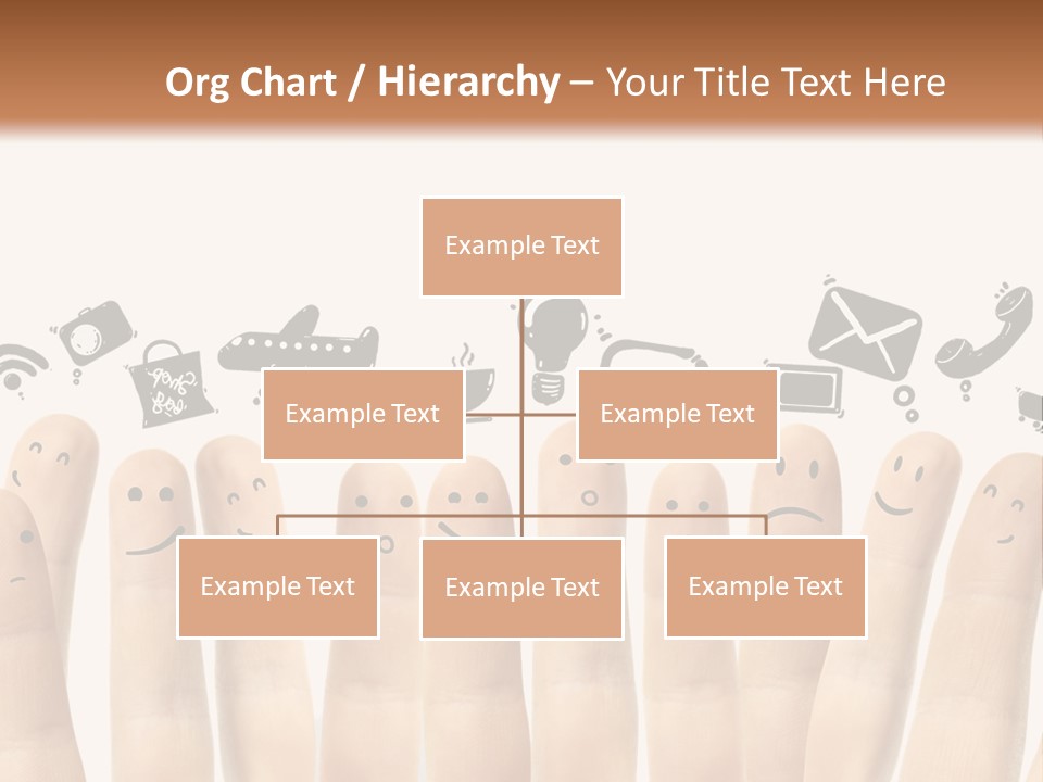 A Group Of Fingers With Faces Drawn On Them PowerPoint Template