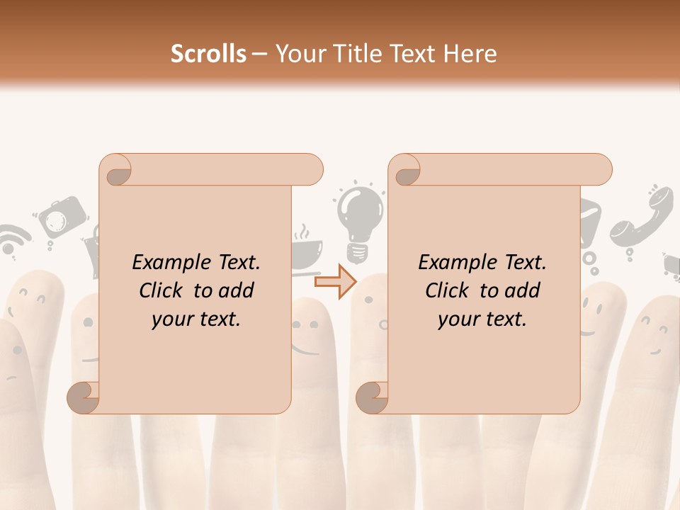 A Group Of Fingers With Faces Drawn On Them PowerPoint Template