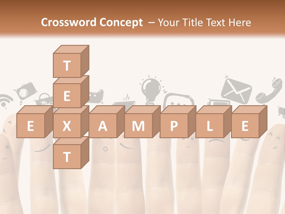 A Group Of Fingers With Faces Drawn On Them PowerPoint Template