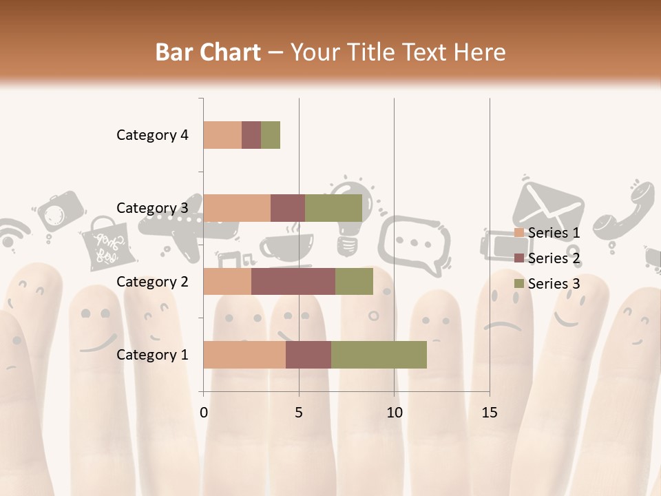 A Group Of Fingers With Faces Drawn On Them PowerPoint Template