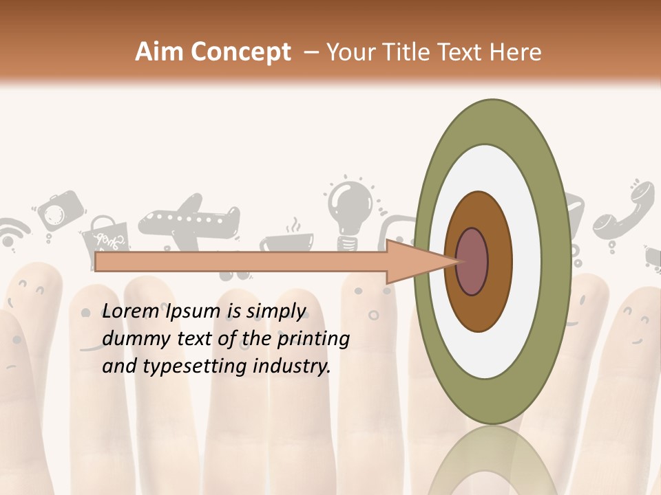 A Group Of Fingers With Faces Drawn On Them PowerPoint Template