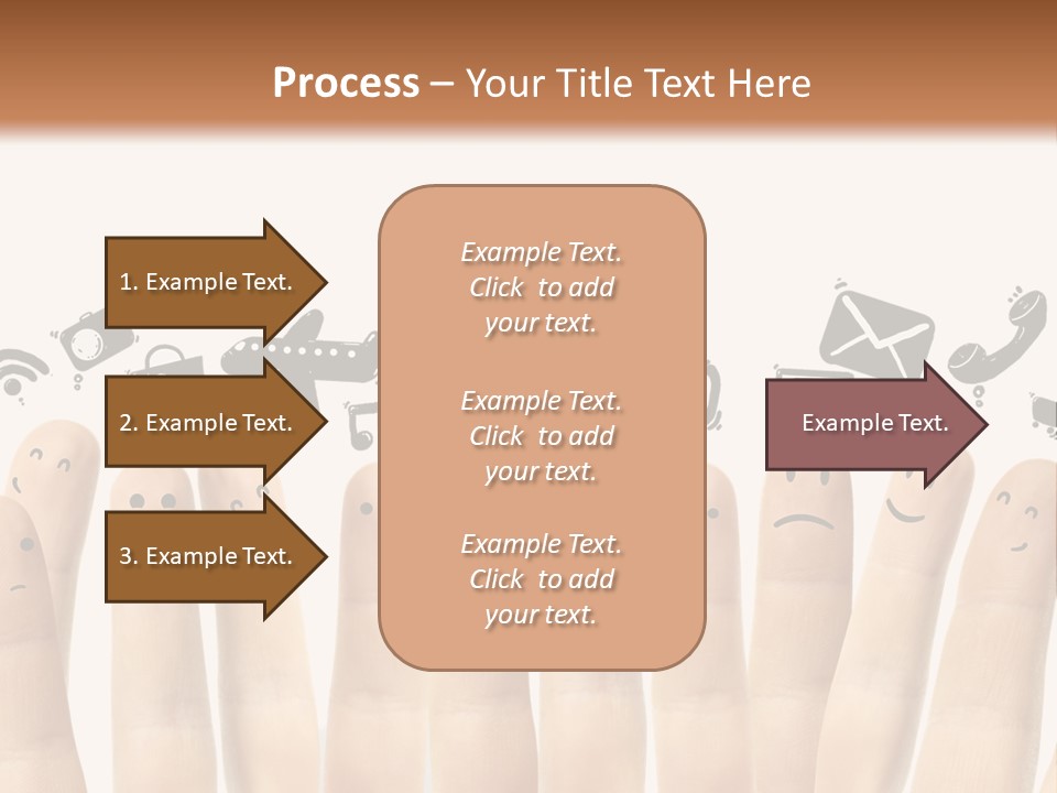 A Group Of Fingers With Faces Drawn On Them PowerPoint Template