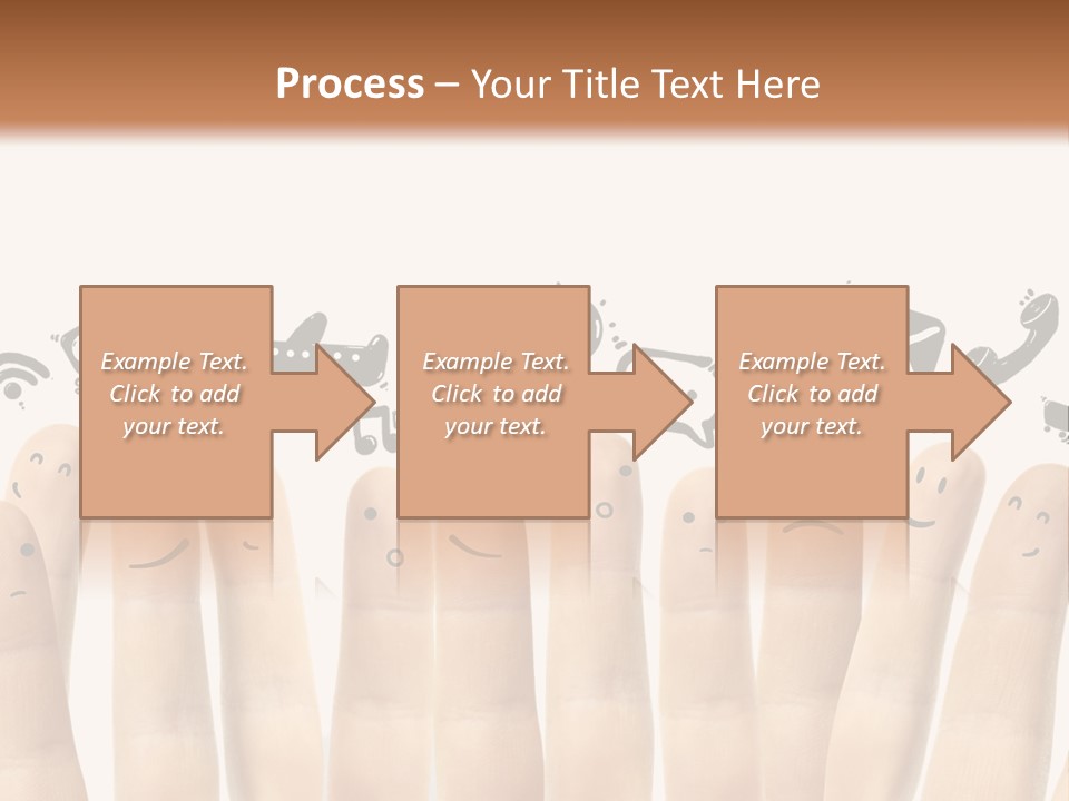A Group Of Fingers With Faces Drawn On Them PowerPoint Template