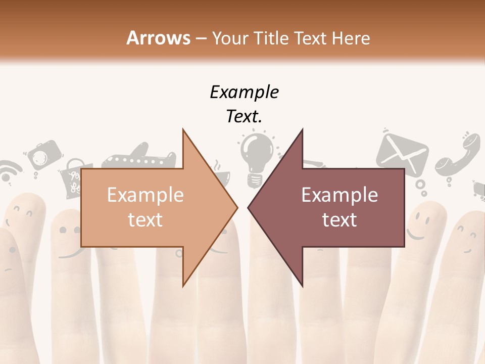 A Group Of Fingers With Faces Drawn On Them PowerPoint Template