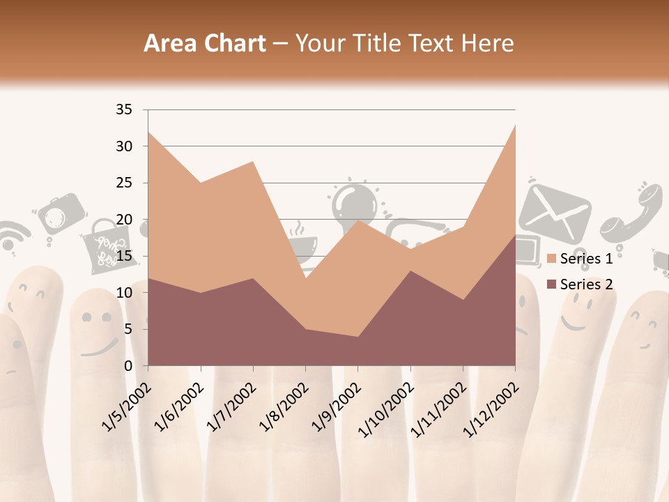 A Group Of Fingers With Faces Drawn On Them PowerPoint Template