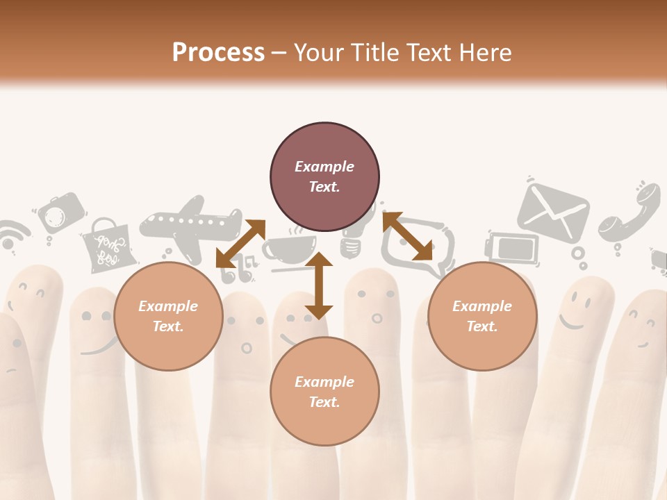 A Group Of Fingers With Faces Drawn On Them PowerPoint Template