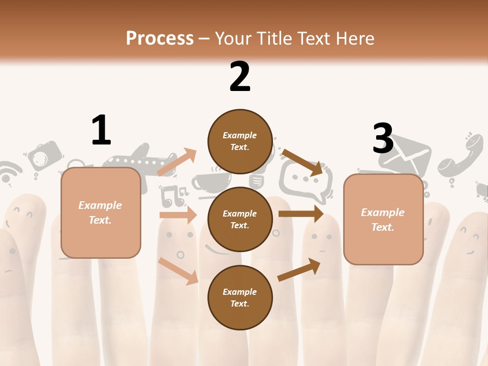 A Group Of Fingers With Faces Drawn On Them PowerPoint Template