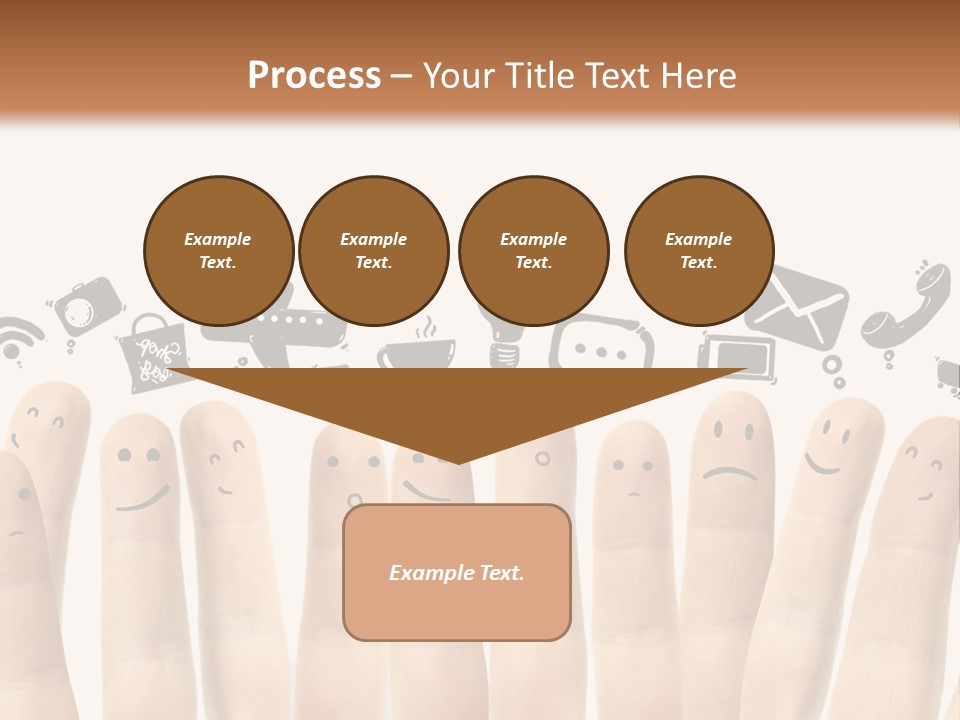 A Group Of Fingers With Faces Drawn On Them PowerPoint Template