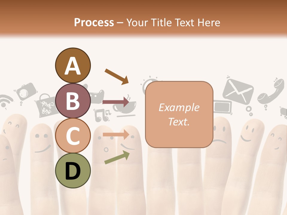 A Group Of Fingers With Faces Drawn On Them PowerPoint Template