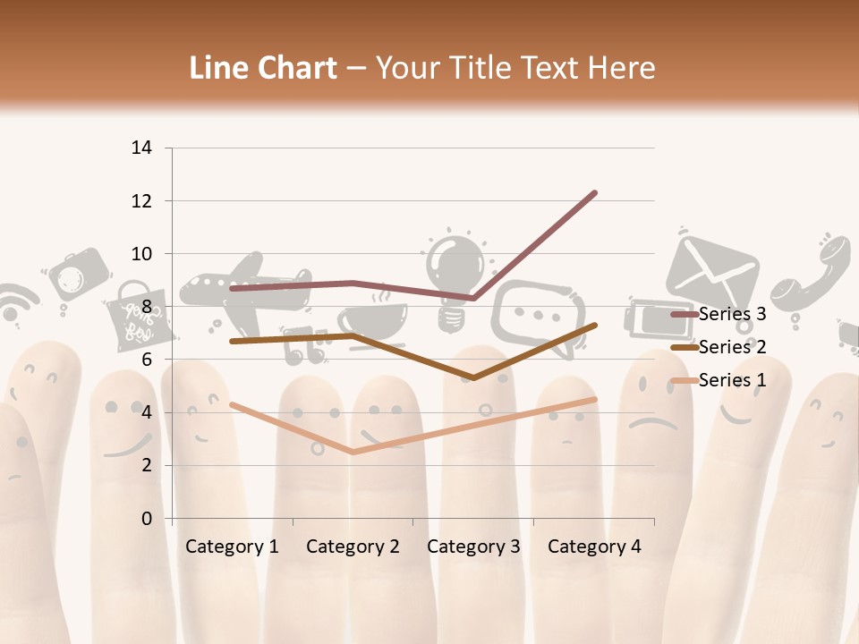 A Group Of Fingers With Faces Drawn On Them PowerPoint Template