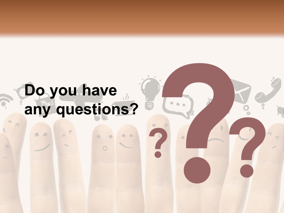 A Group Of Fingers With Faces Drawn On Them PowerPoint Template