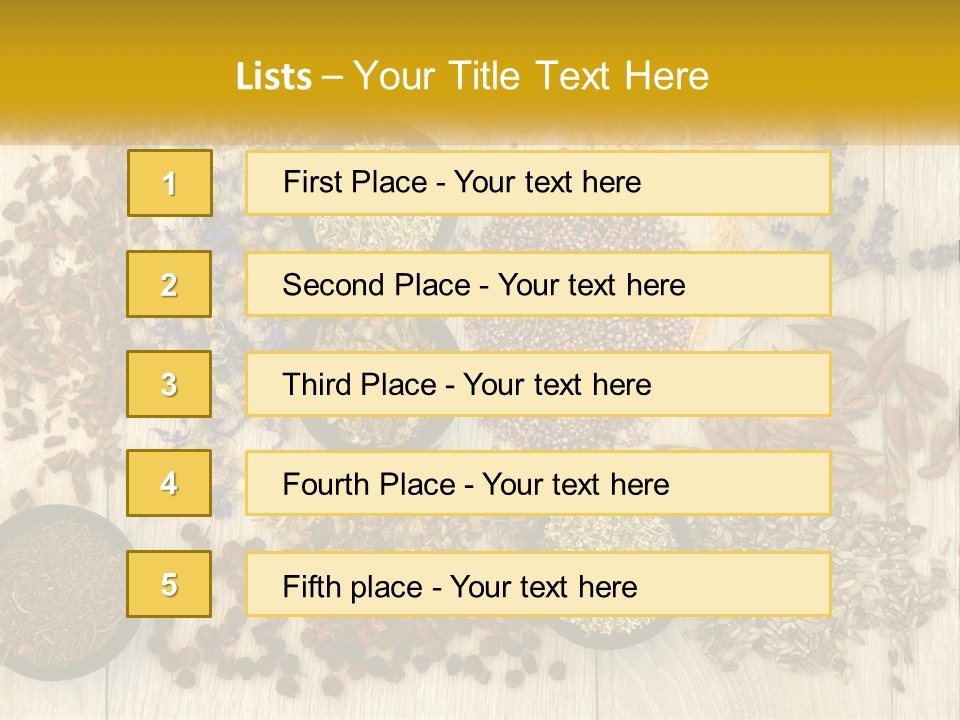 A Table Topped With Bowls Filled With Different Types Of Seeds PowerPoint Template