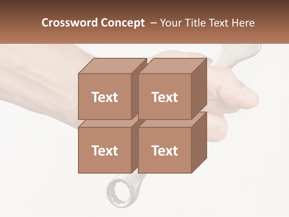 A Person Holding A Wrench In Their Hand PowerPoint Template