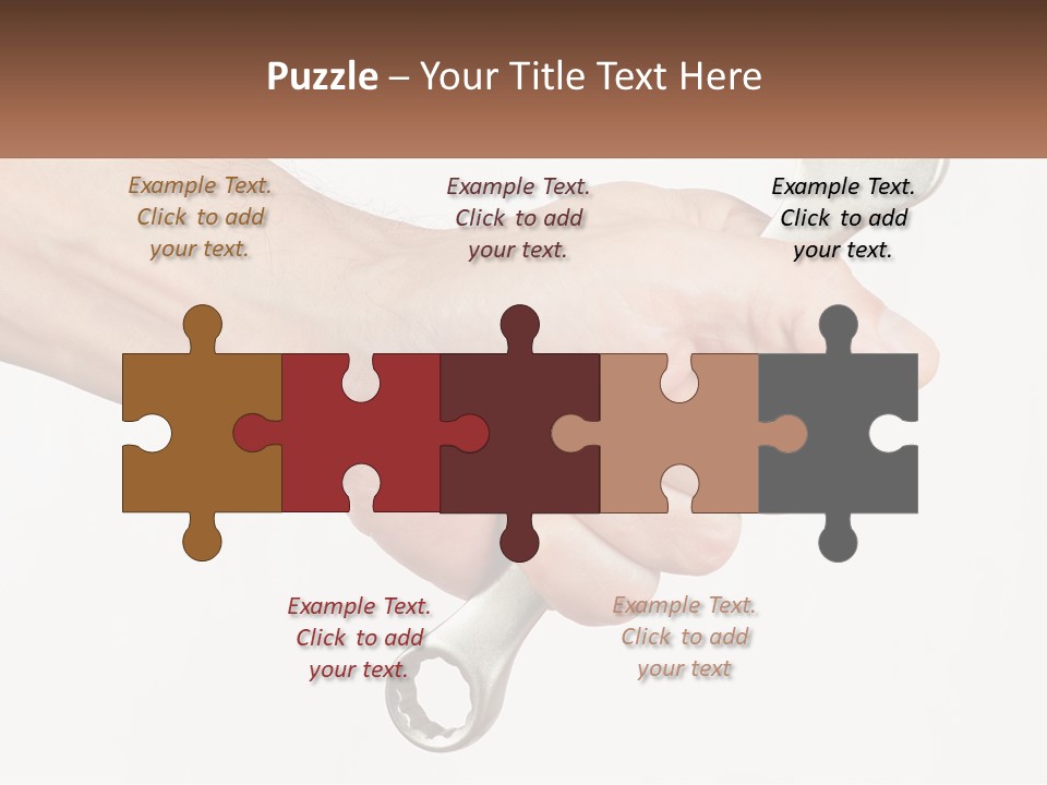 A Person Holding A Wrench In Their Hand PowerPoint Template