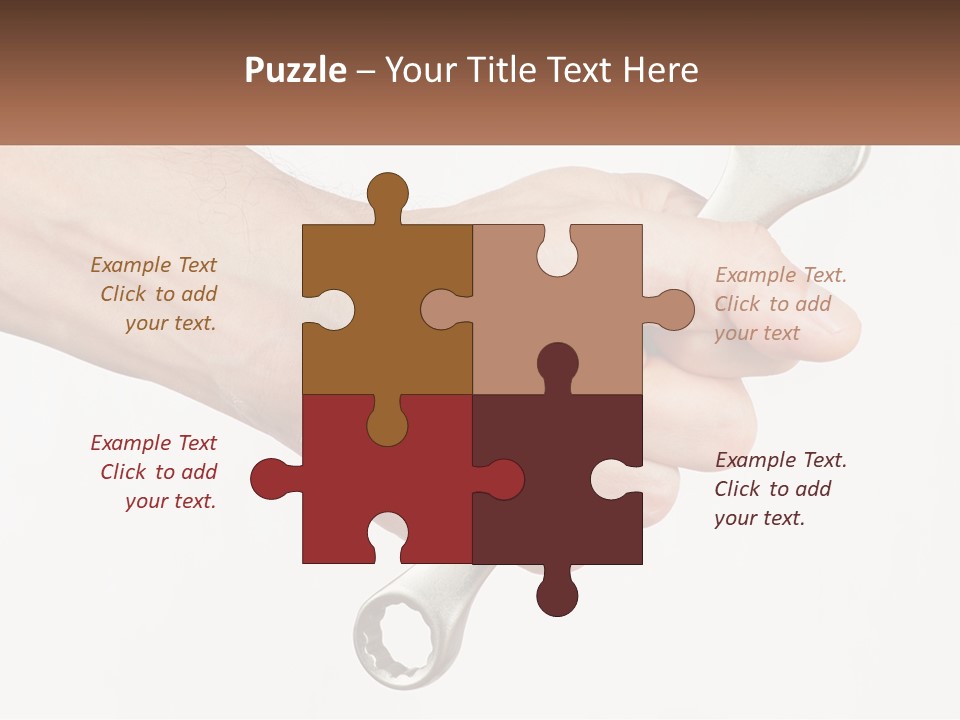 A Person Holding A Wrench In Their Hand PowerPoint Template