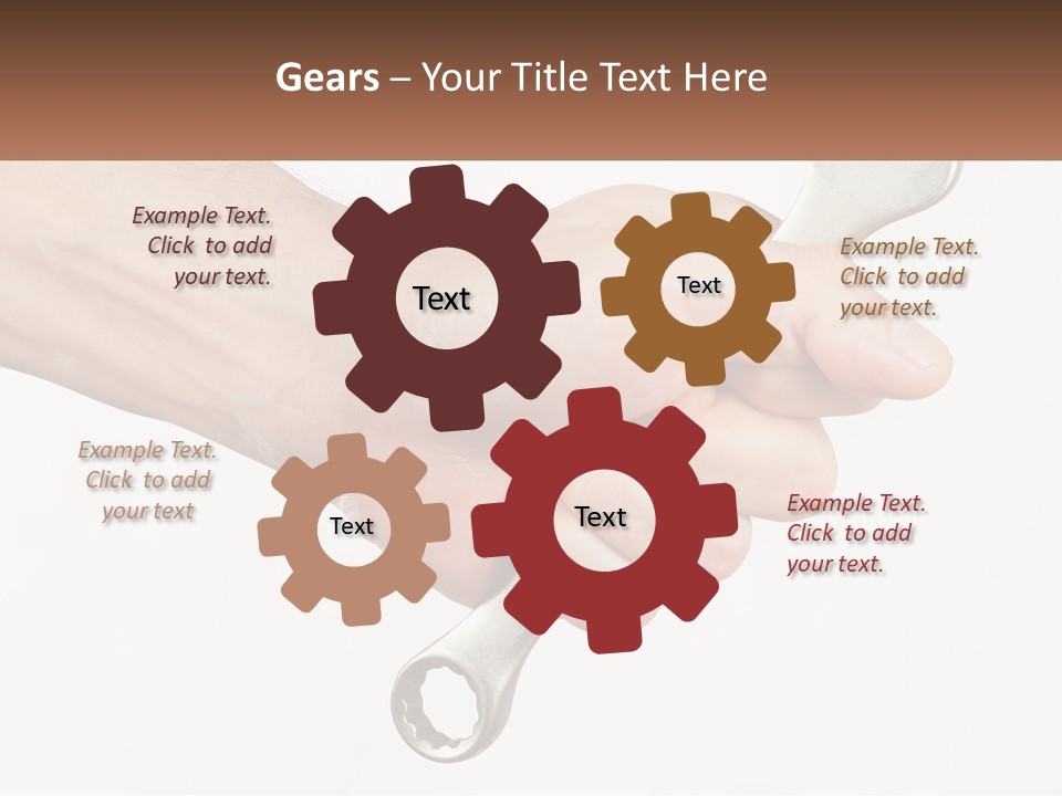 A Person Holding A Wrench In Their Hand PowerPoint Template