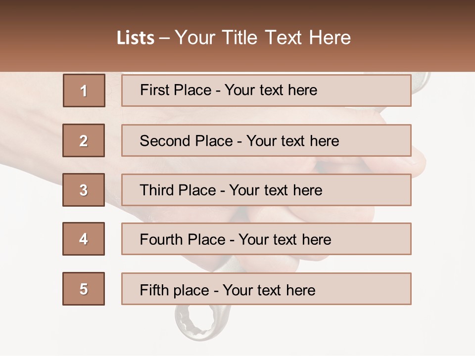A Person Holding A Wrench In Their Hand PowerPoint Template
