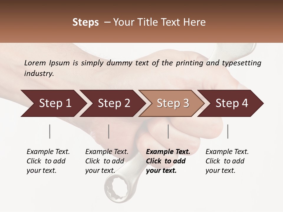 A Person Holding A Wrench In Their Hand PowerPoint Template