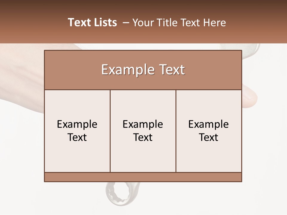 A Person Holding A Wrench In Their Hand PowerPoint Template