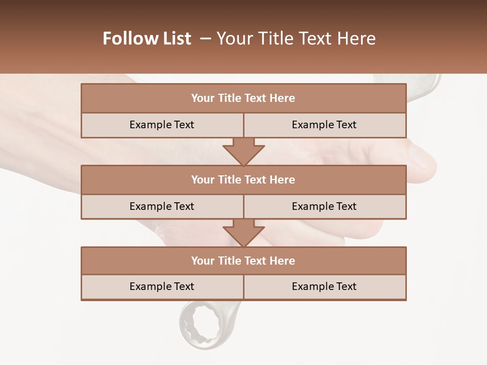 A Person Holding A Wrench In Their Hand PowerPoint Template