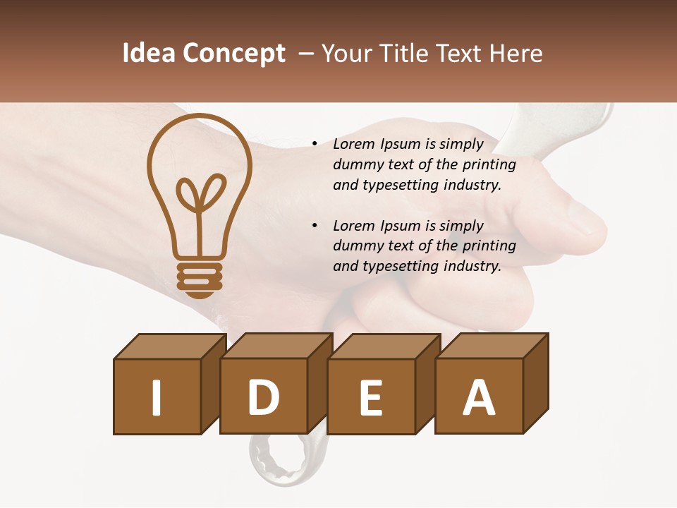 A Person Holding A Wrench In Their Hand PowerPoint Template