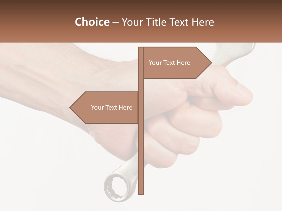 A Person Holding A Wrench In Their Hand PowerPoint Template