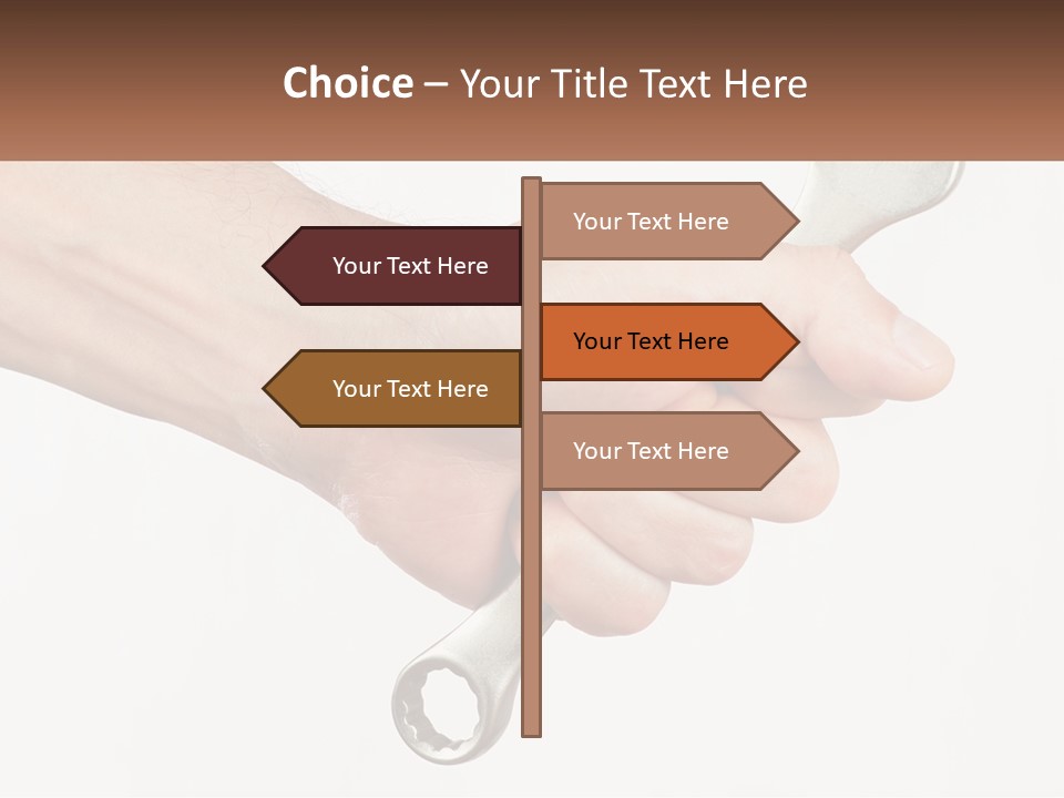 A Person Holding A Wrench In Their Hand PowerPoint Template