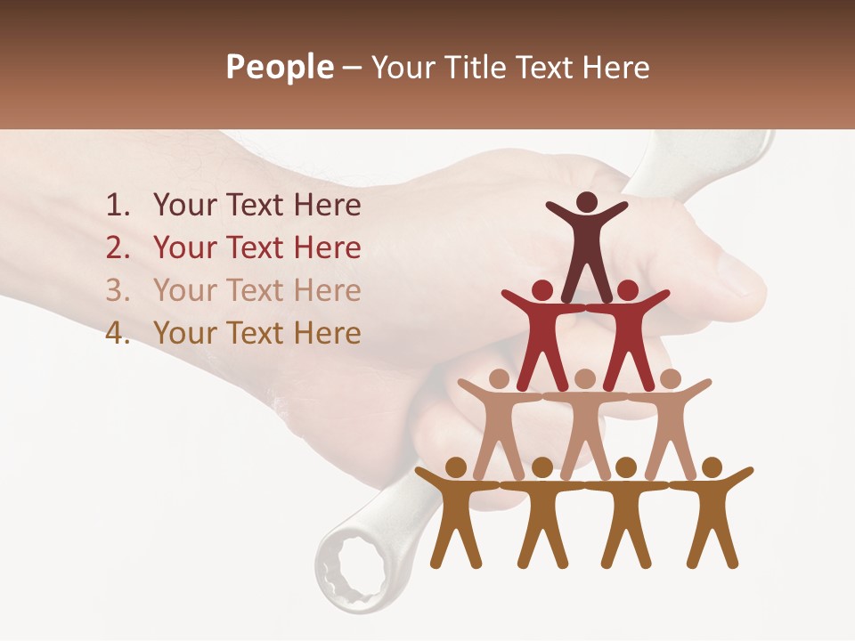 A Person Holding A Wrench In Their Hand PowerPoint Template