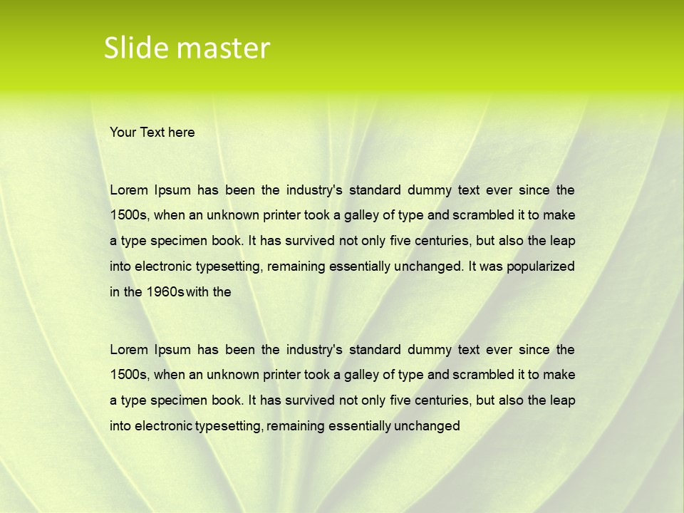A Green Leaf Powerpoint Presentation PowerPoint Template