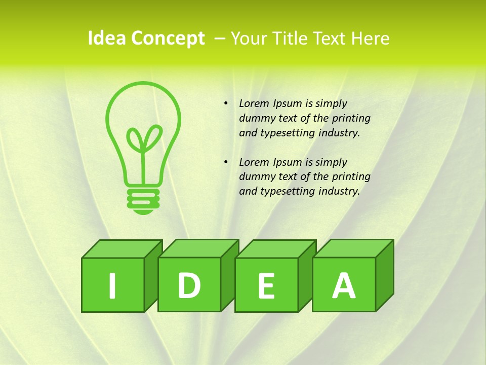 A Green Leaf Powerpoint Presentation PowerPoint Template