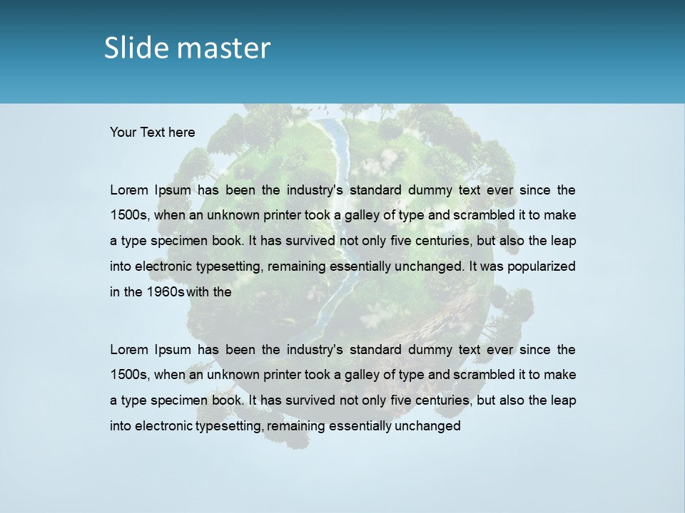 A Globe With A River Running Through It PowerPoint Template