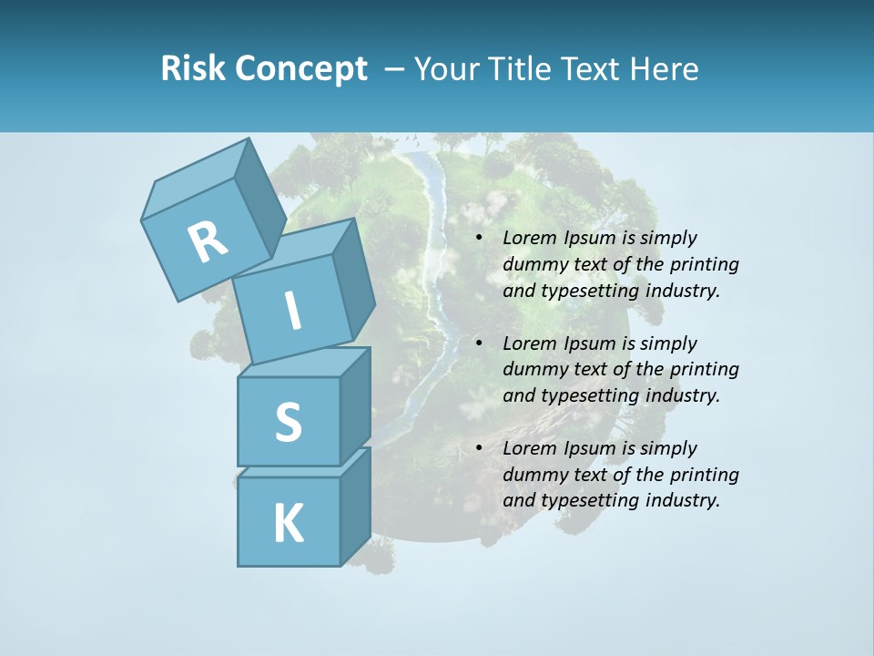 A Globe With A River Running Through It PowerPoint Template