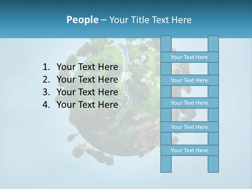 A Globe With A River Running Through It PowerPoint Template