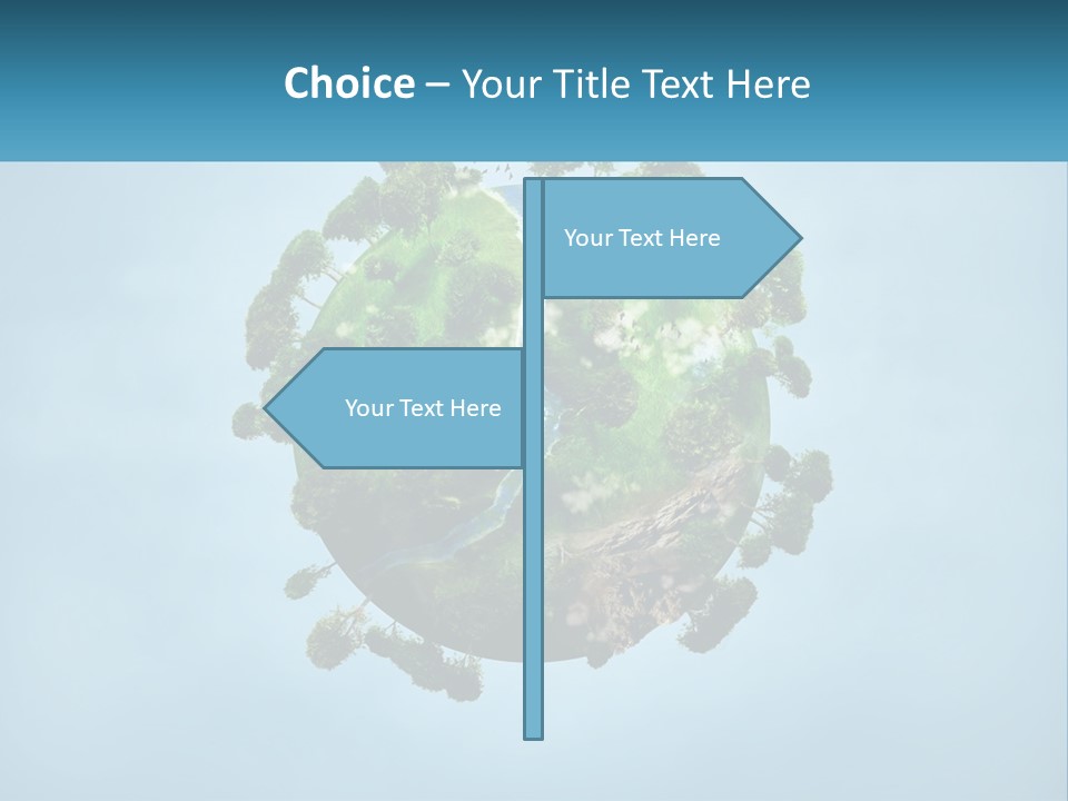 A Globe With A River Running Through It PowerPoint Template