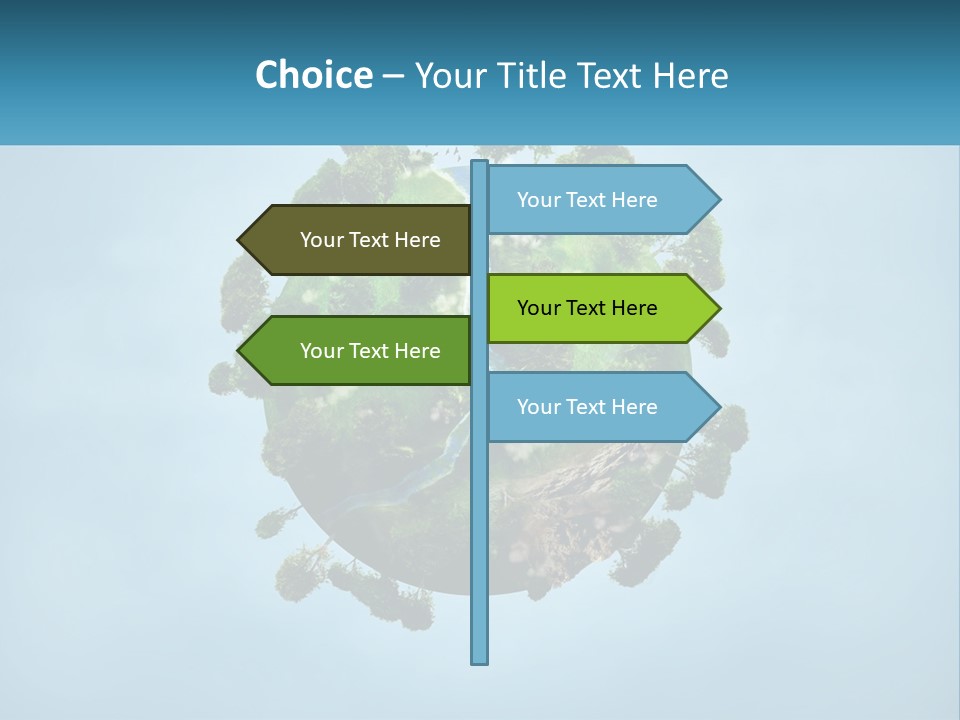 A Globe With A River Running Through It PowerPoint Template