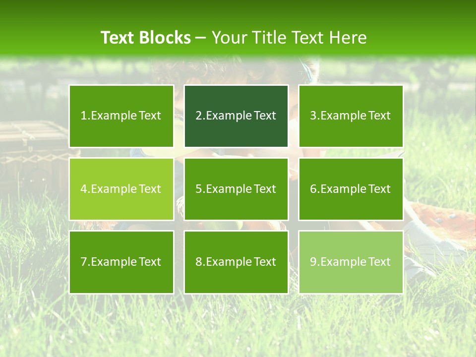 Two Children Reading A Book In The Grass PowerPoint Template