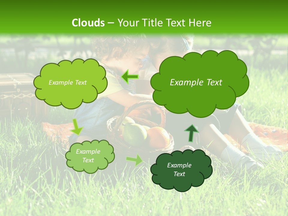 Two Children Reading A Book In The Grass PowerPoint Template
