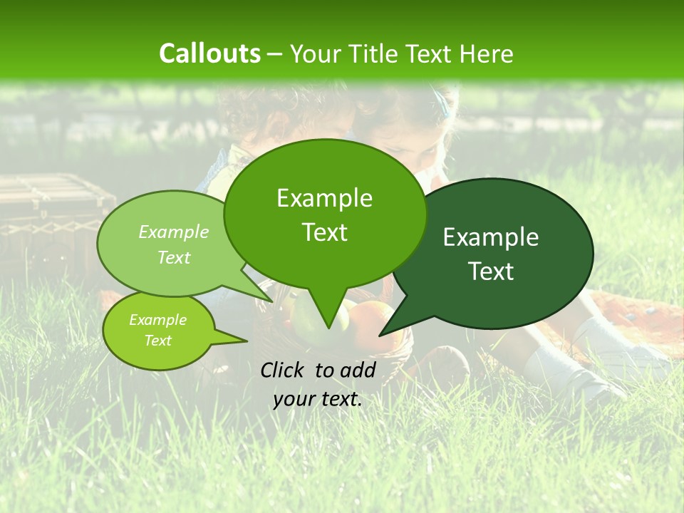 Two Children Reading A Book In The Grass PowerPoint Template